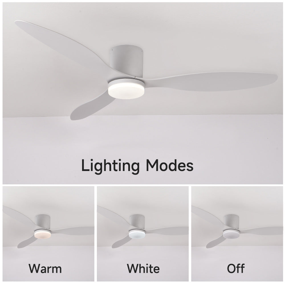 Dimmable LED  DC Motor 42” Profile Ceiling Fans with Lights Remote/App Control