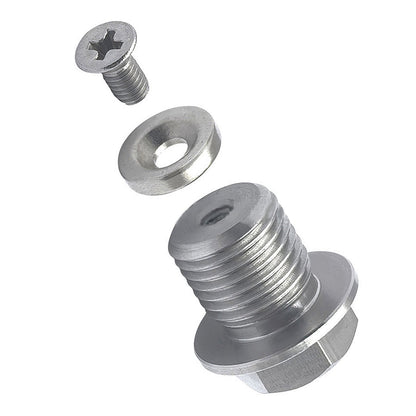 Tappo di scarico olio magnetico universale per motore auto M14x1.5 con vite e dado.