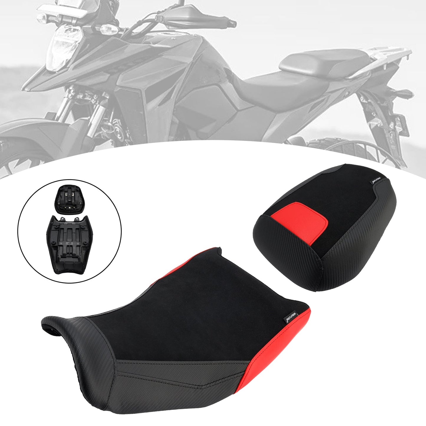 Kit di carene inferiori anteriori e posteriori Raider per Suzuki V-Strom 250 SX, colore rosso, anni 2024-2025.