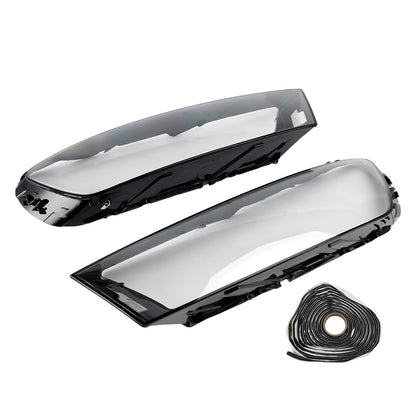 2016-2019 Per Audi Q7 Coppia Copertura lente faro auto LH+RH Colla per guscio paralume