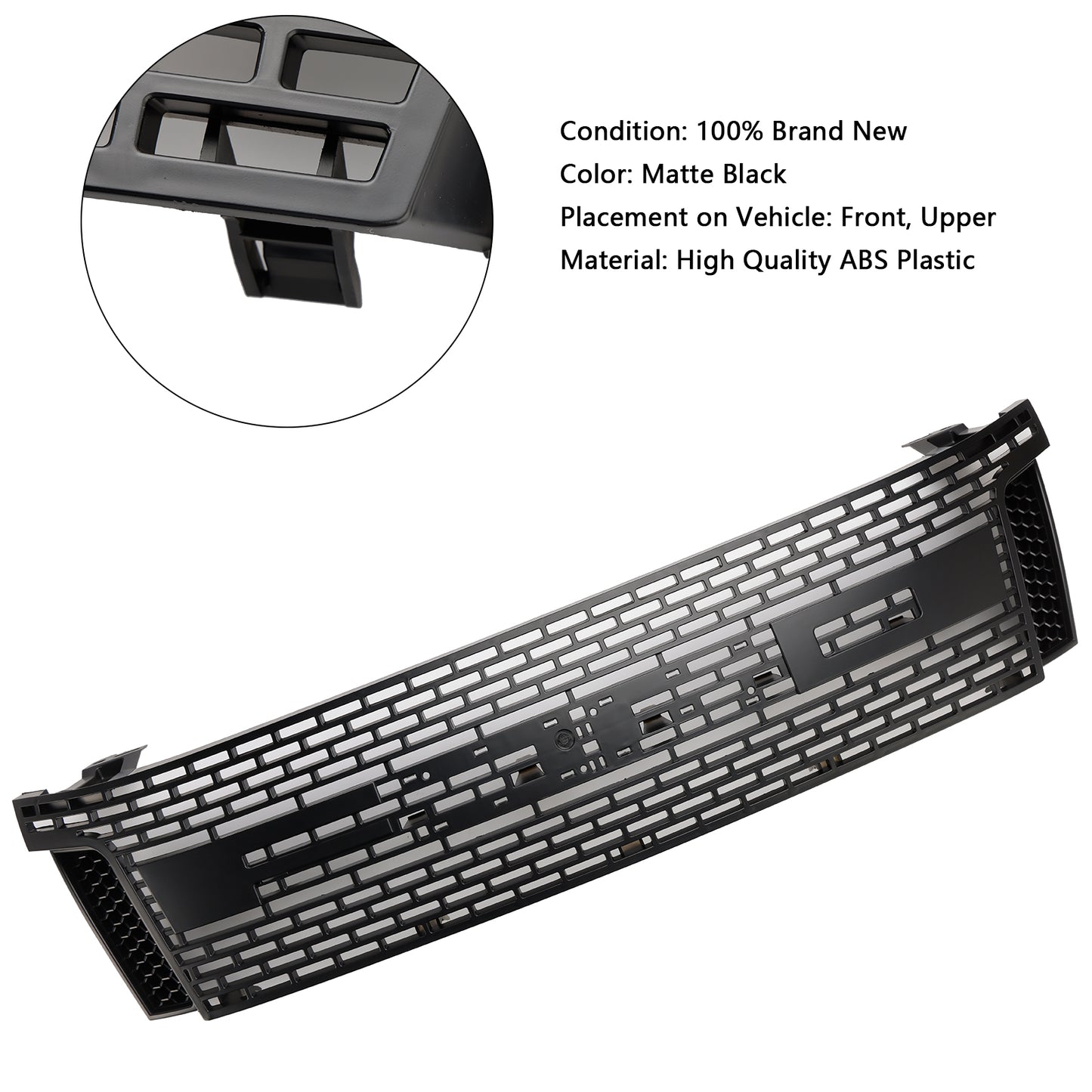 Griglia per paraurti anteriore nera opaca per Ford Ranger T6 PX1 2012-2014