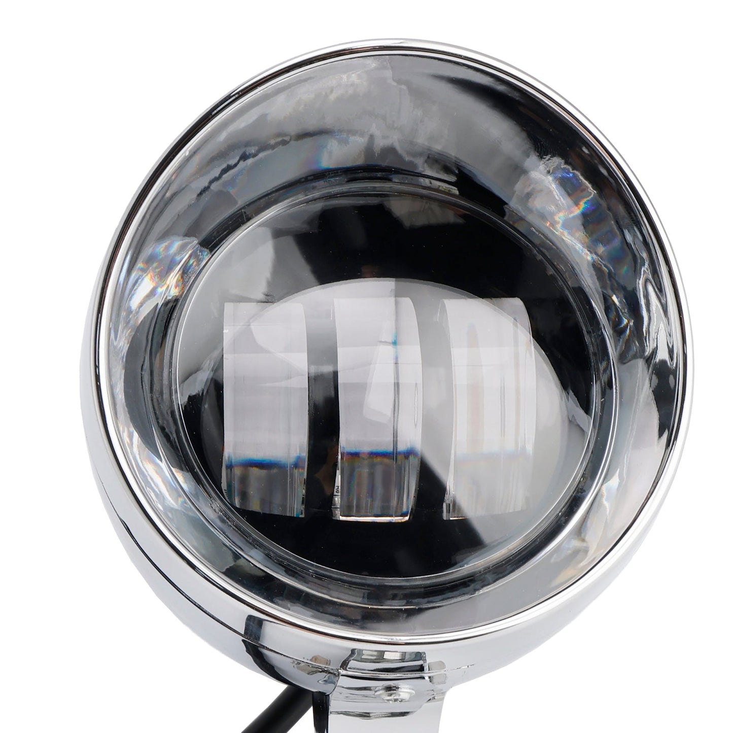 Faro fendinebbia cromato personalizzato per moto, adatto per bobber, chopper e racer