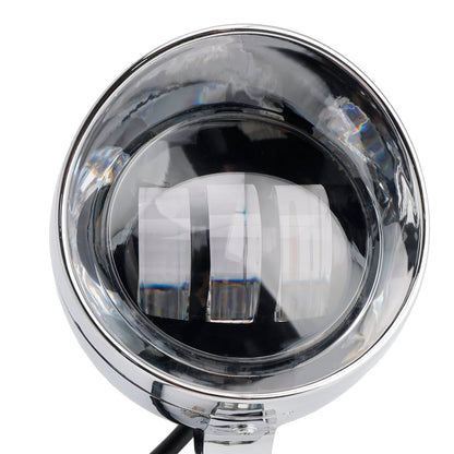 Faro fendinebbia cromato personalizzato per moto, adatto per bobber, chopper e racer