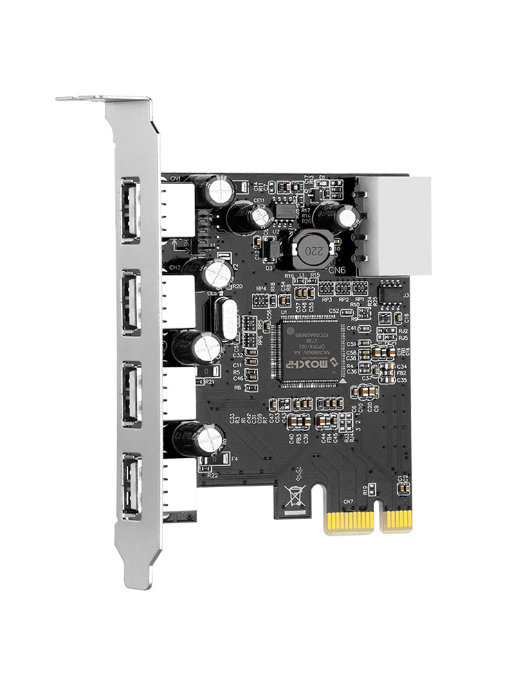 Scheda di espansione HUB 2.0 PCIE a USB 2.0, scheda adattatore Moschip, alimentazione a 4 pin