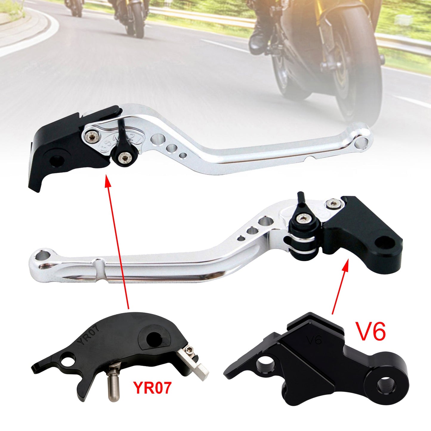 Leva frizione freno lunga adatta per YAMAHA XSR900 XSR900GP MT-09 MT-09SP 2024-2025