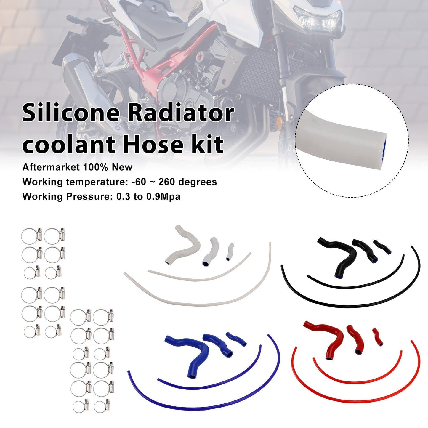 Tubo flessibile del liquido di raffreddamento del radiatore in silicone per Honda CB750 Hornet XL750 Transalp 23-25