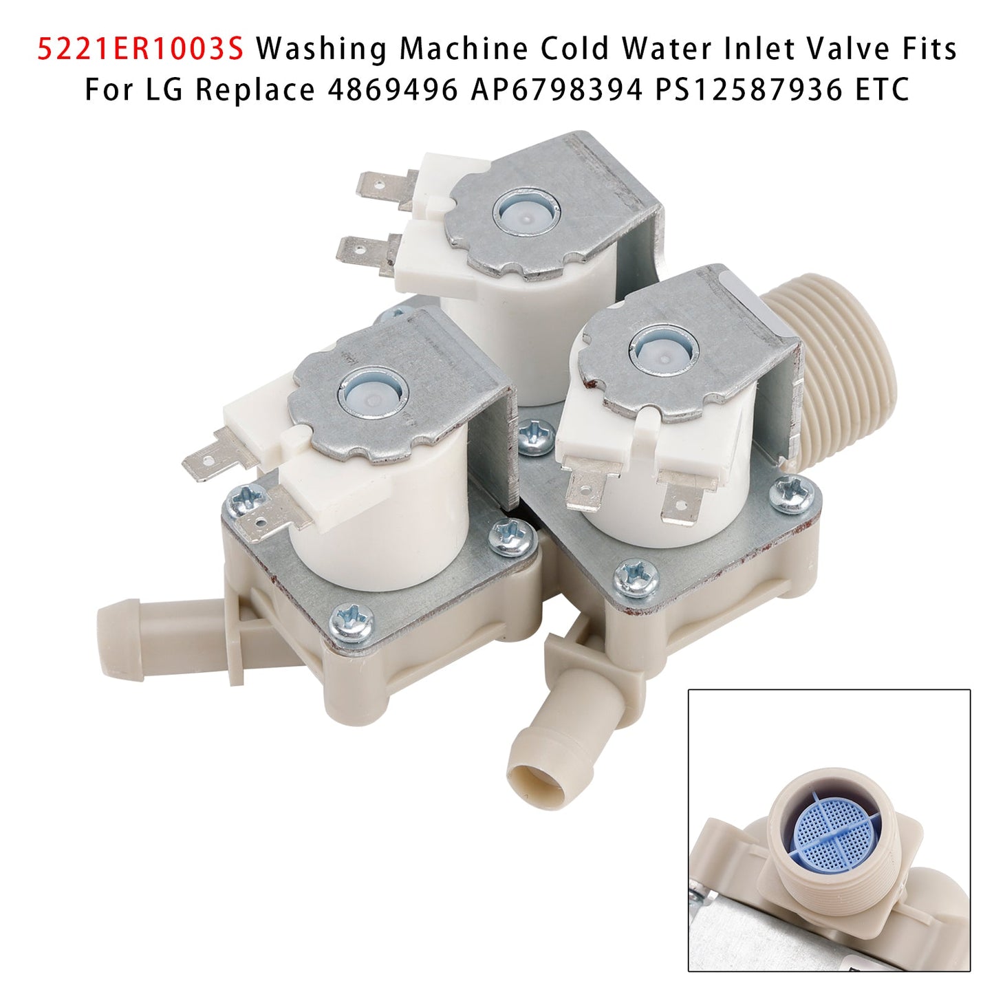 5221ER1003S Valvola di ingresso dell'acqua fredda per lavatrice per LG 4869496 AP6798394