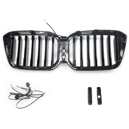 Griglia a rene paraurti anteriore nero lucido BMW X3 G01 X4 G02 2022-2025 con foro per telecamera