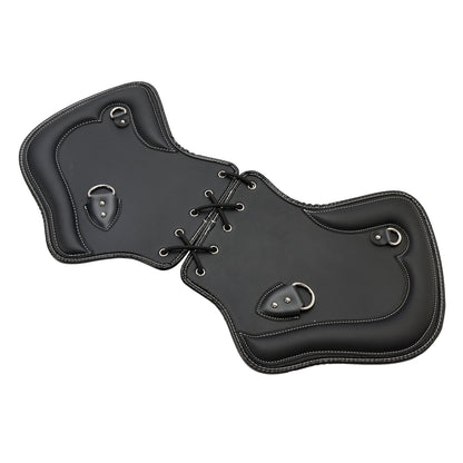 Coppia di protezioni per sella con scudo termico CNC per moto Touring, Softail, Dyna o Sportster dal 1985 al 2017, colore nero e marrone.
