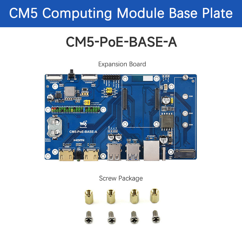 Raspberry Pi CM5 PoE Scheda di espansione Modulo di elaborazione Supporto scheda base M.2 NVMe