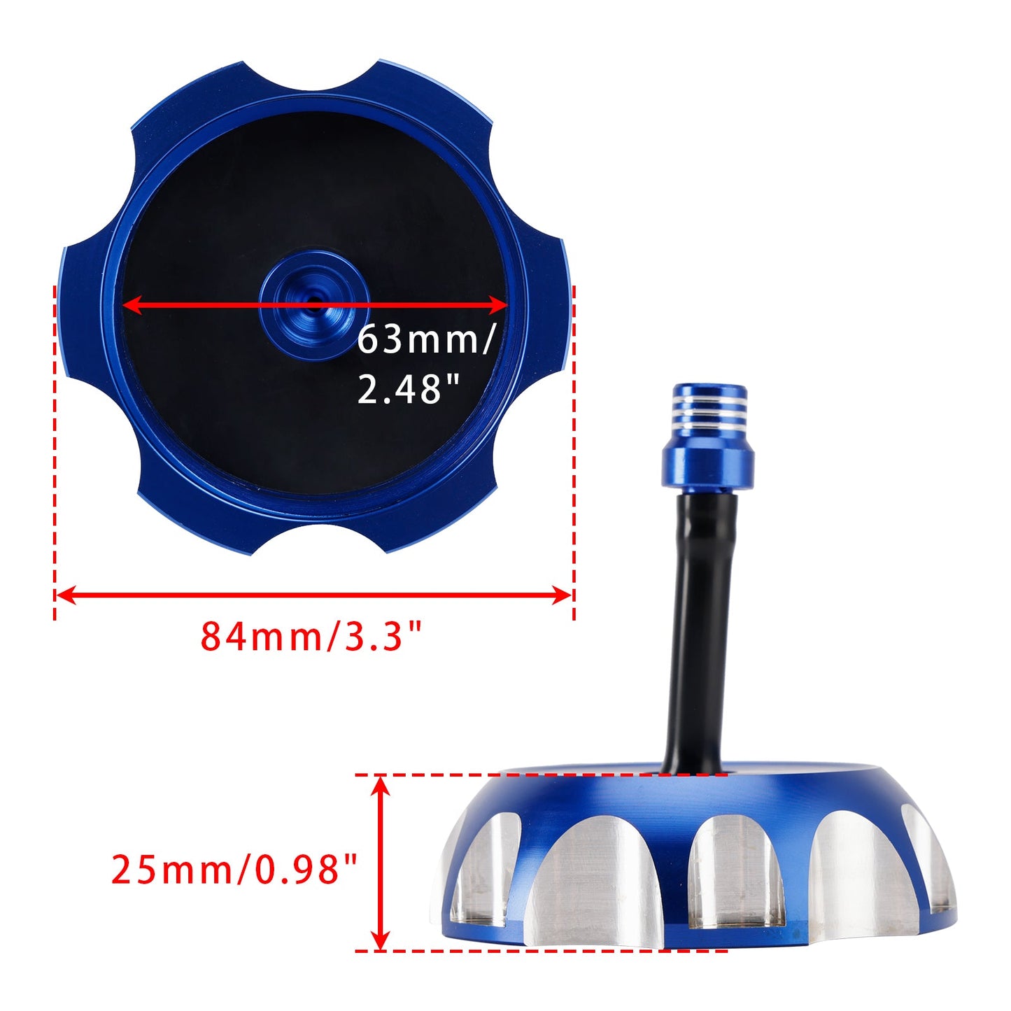 Tappo serbatoio carburante CNC con sfiato blu per Suzuki DRZ125 RMZ250 DRZ LTZ 250 400 LTR450