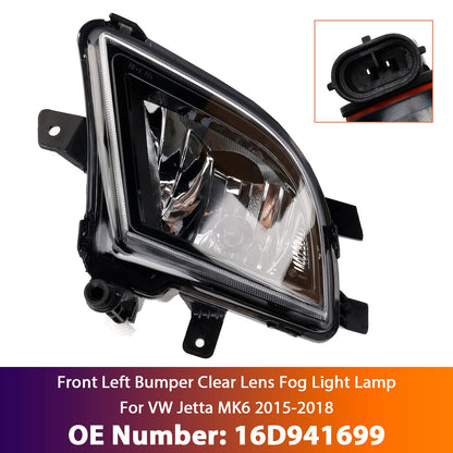 Faro fendinebbia trasparente per paraurti anteriore sinistro VW Volkswagen Jetta 2015-2018