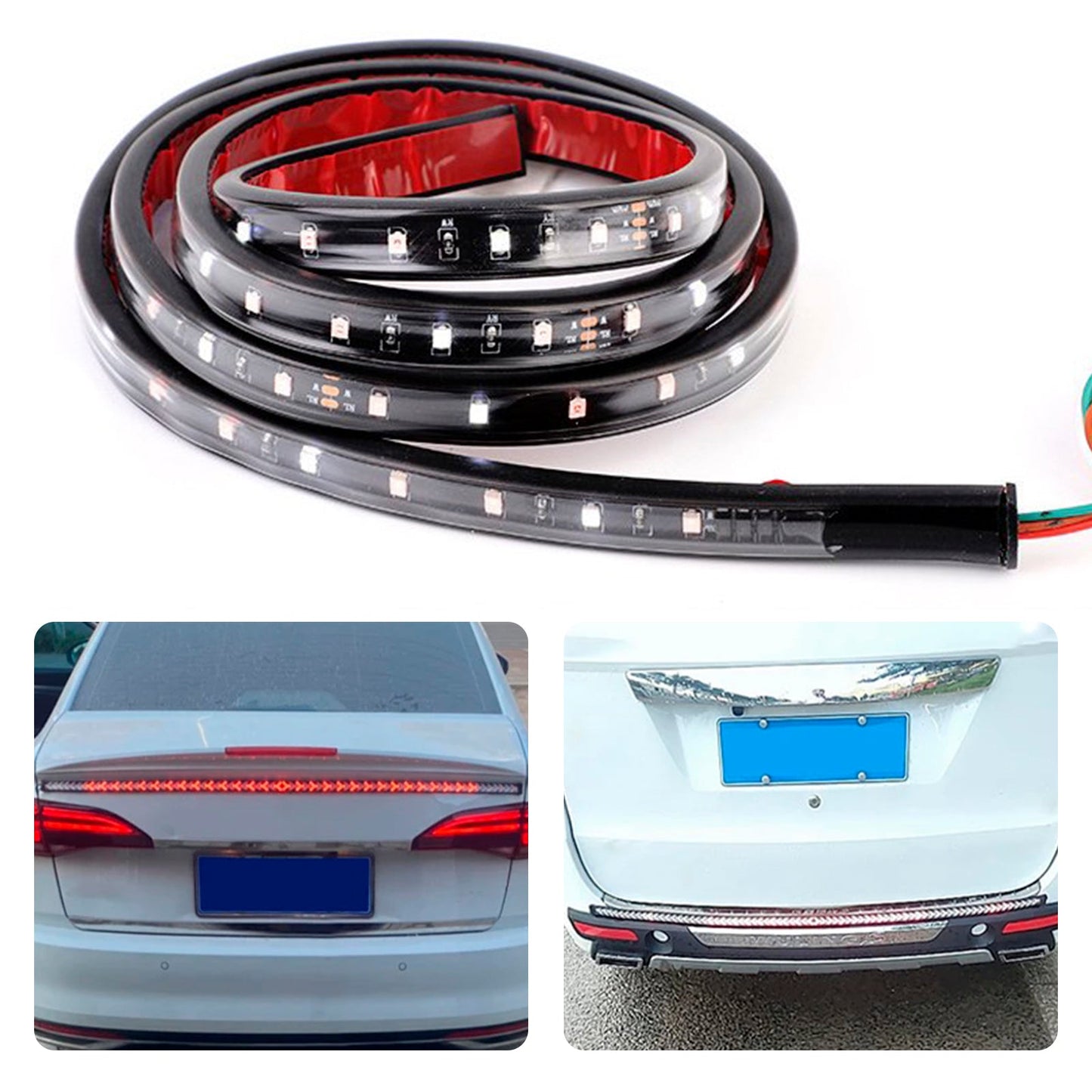 Striscia di luci posteriori a LED per auto e camion, indicatori di direzione dinamici, fila singola, 1,2 metri