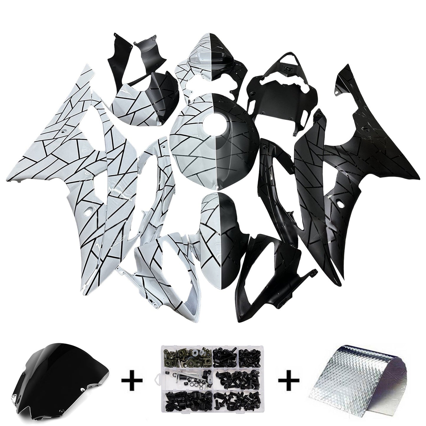 Kit carenatura iniezione plastica ABS per Yamaha YZFR6 YZF-R6 2008-2016