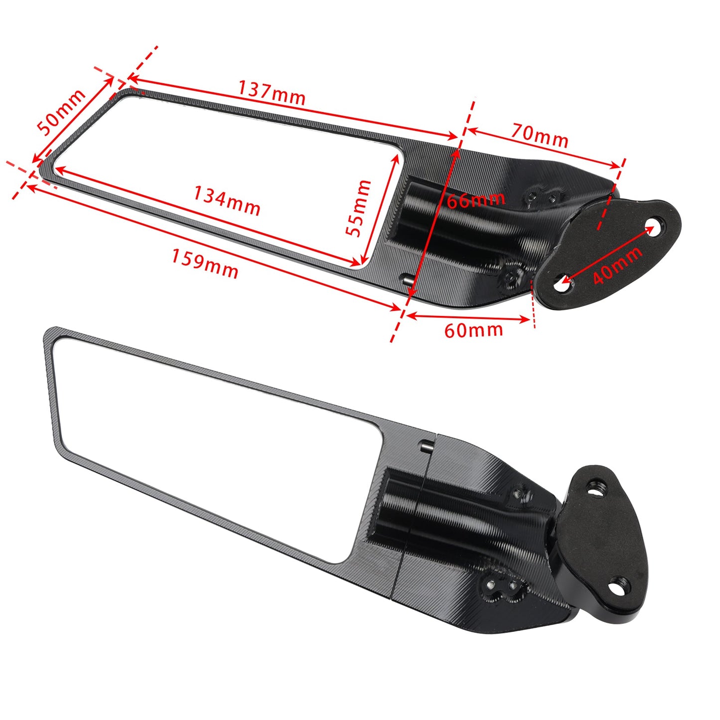 Specchietti retrovisori con alette in alluminio CNC Honda CBR650R 2019-2023