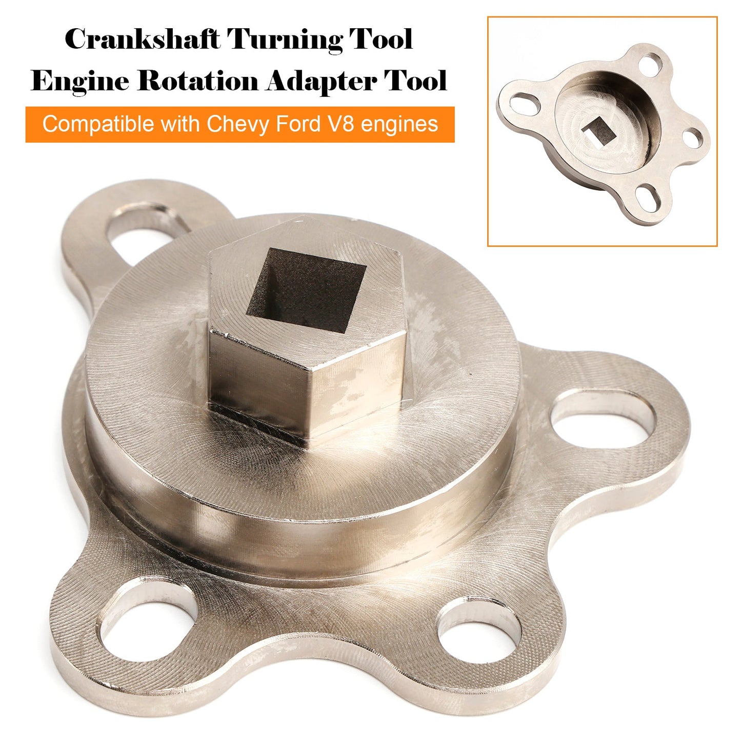 Strumento adattatore per la rotazione del motore per tornitura dell'albero motore per motori Chevy Ford V8