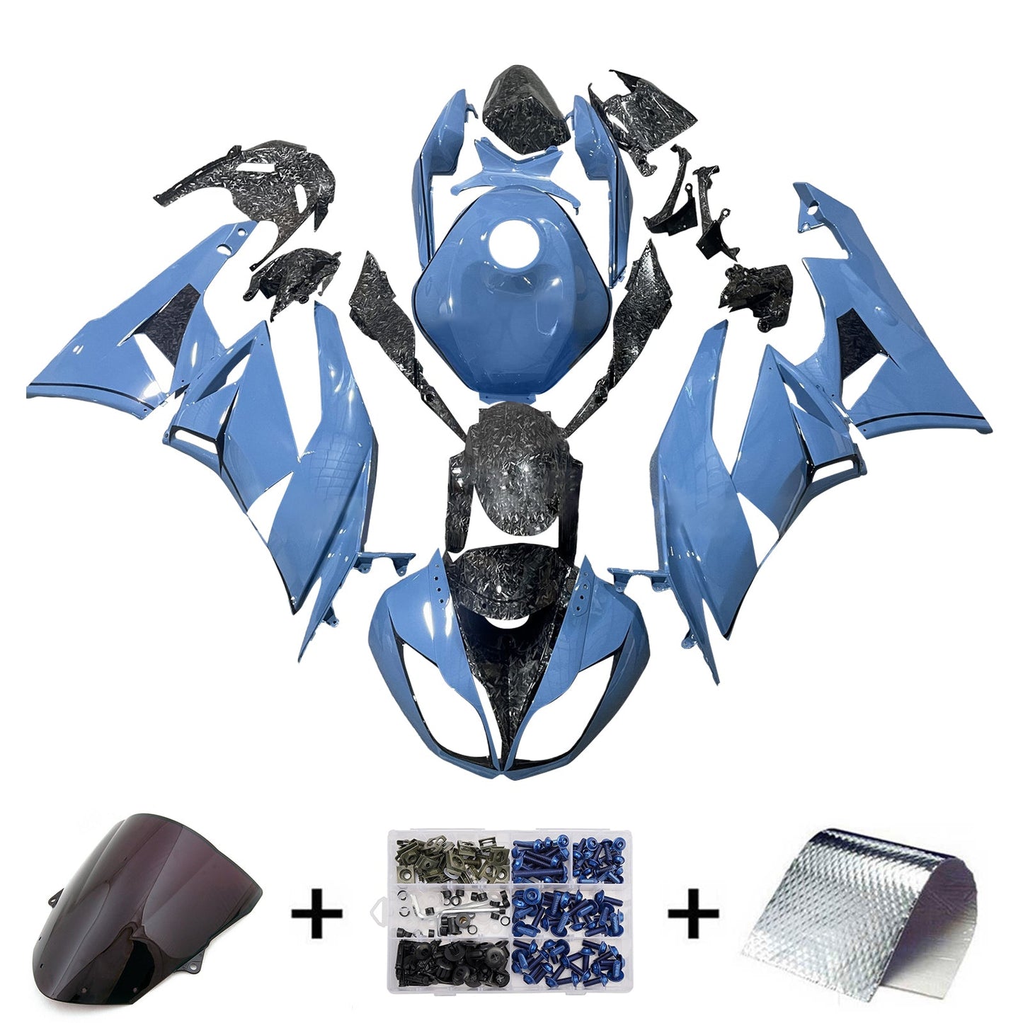 Kit carenatura iniezione in plastica ABS adatto per Kawasaki ZX6R 636 2009-2012
