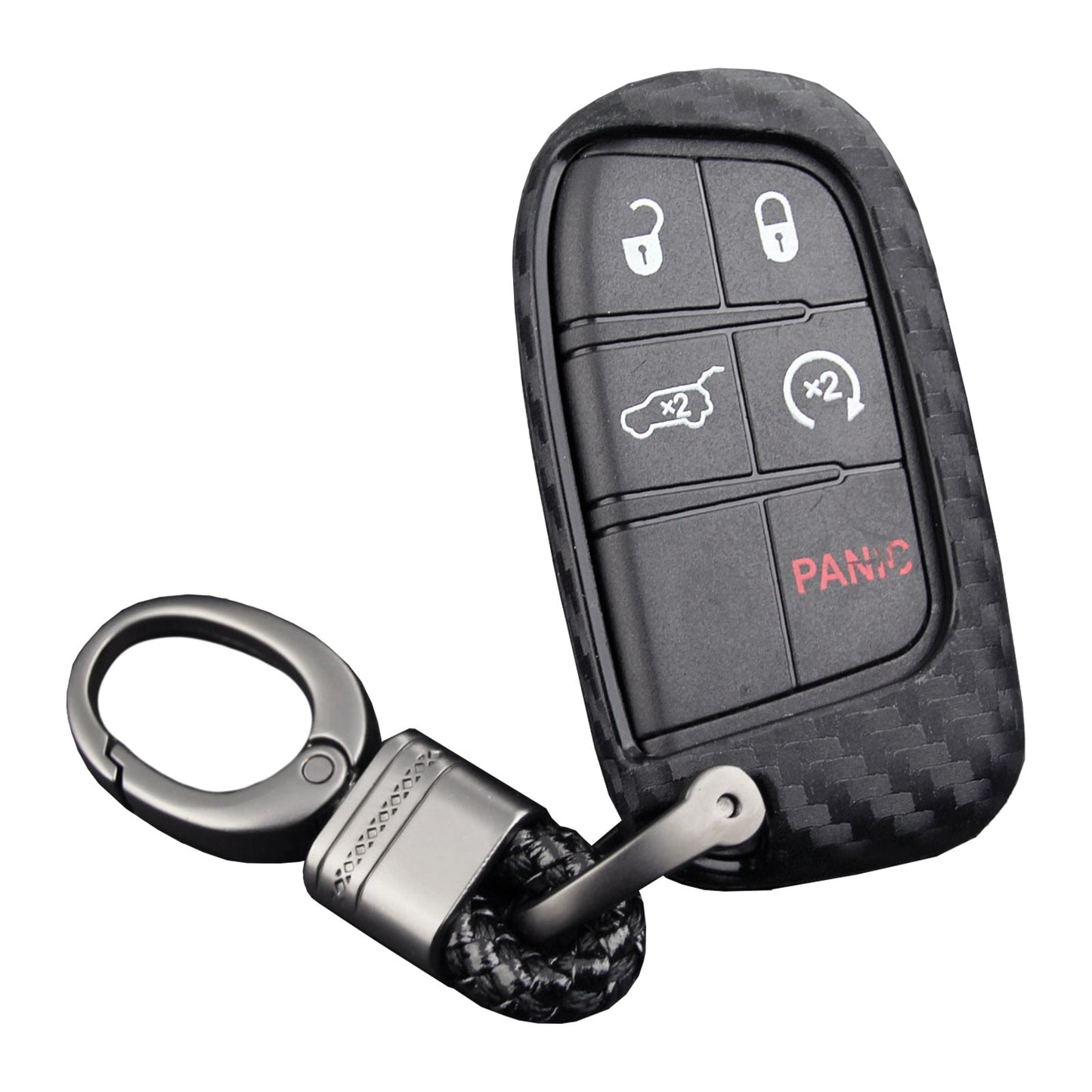 Custodia in similpelle e silicone per chiave auto con fibbia per Jeep