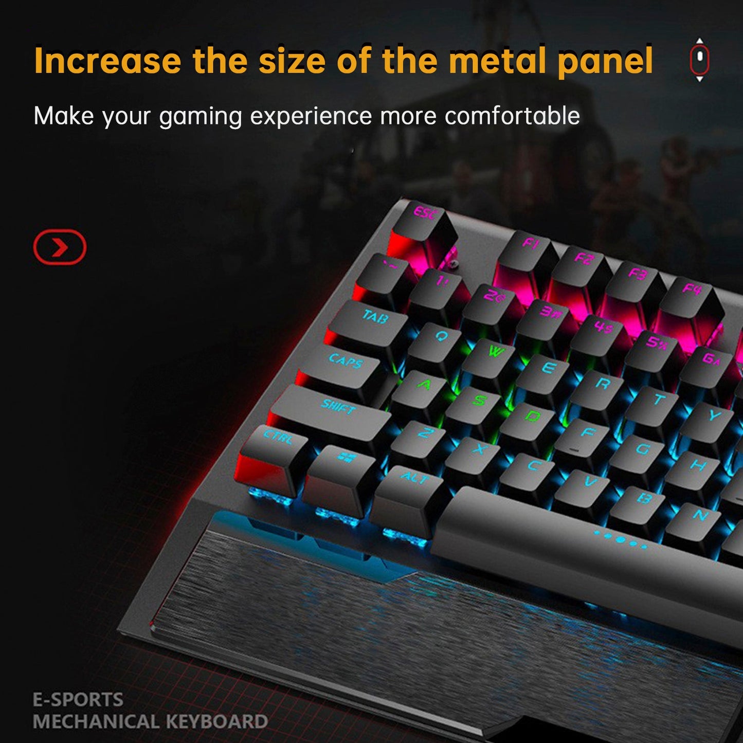 Tastiera meccanica K1000 cablata con 104 tasti e interruttori rossi per PC Chroma RGB con poggiapolsi