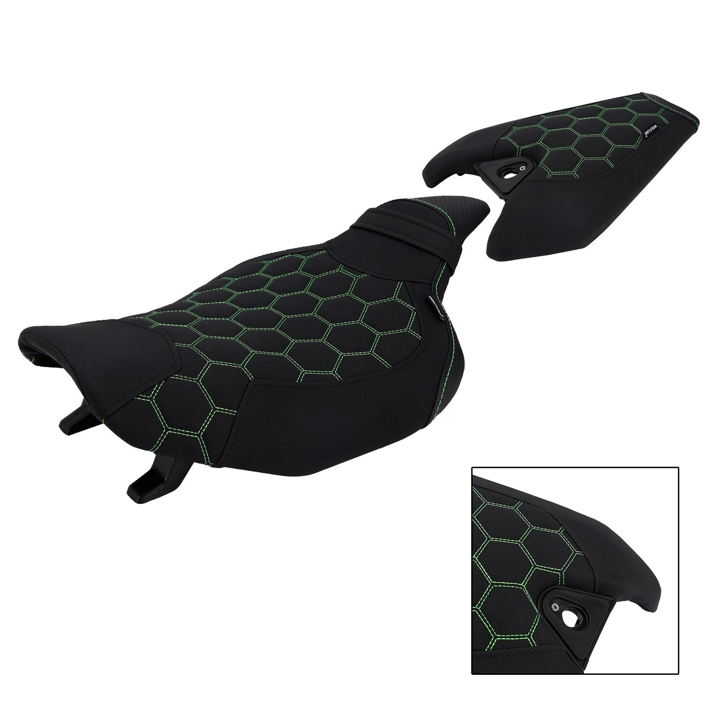 2014-2025 2024 Per Kawasaki Z1000 Kit sella conducente e passeggero Cuscino posteriore Verde2