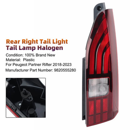 2018-2023 Per Peugeot Rifter Heckklappe Posteriore Destro Fanale posteriore Lampada alogena 9820555280