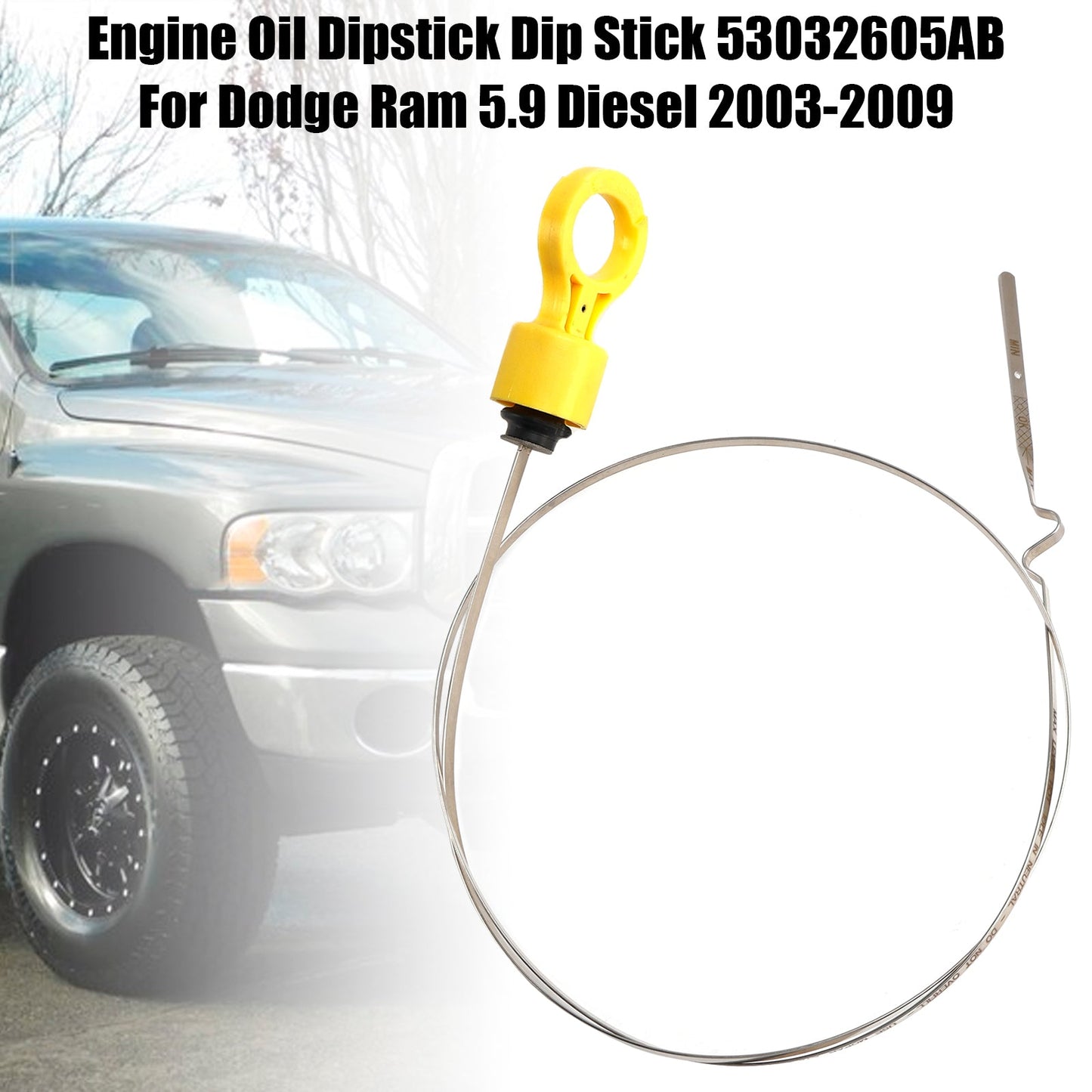 Astina di livello dell'olio motore Astina di livello 53032605AB per Dodge Ram 5.9 Diesel 2003-2009