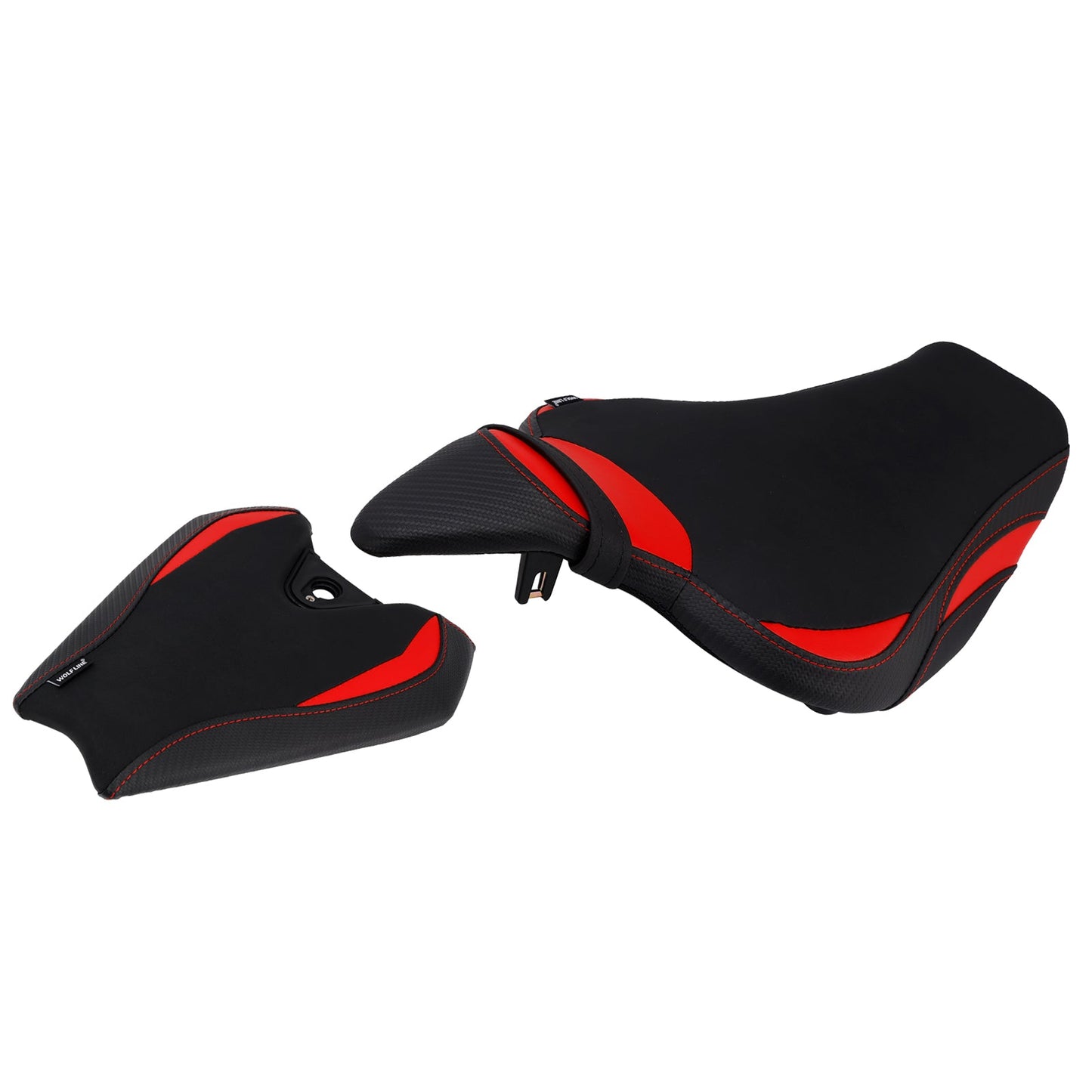 Kit cuscini passeggero anteriore e posteriore Raider per Kawasaki Z1000 2014-2025 2024, colore rosso
