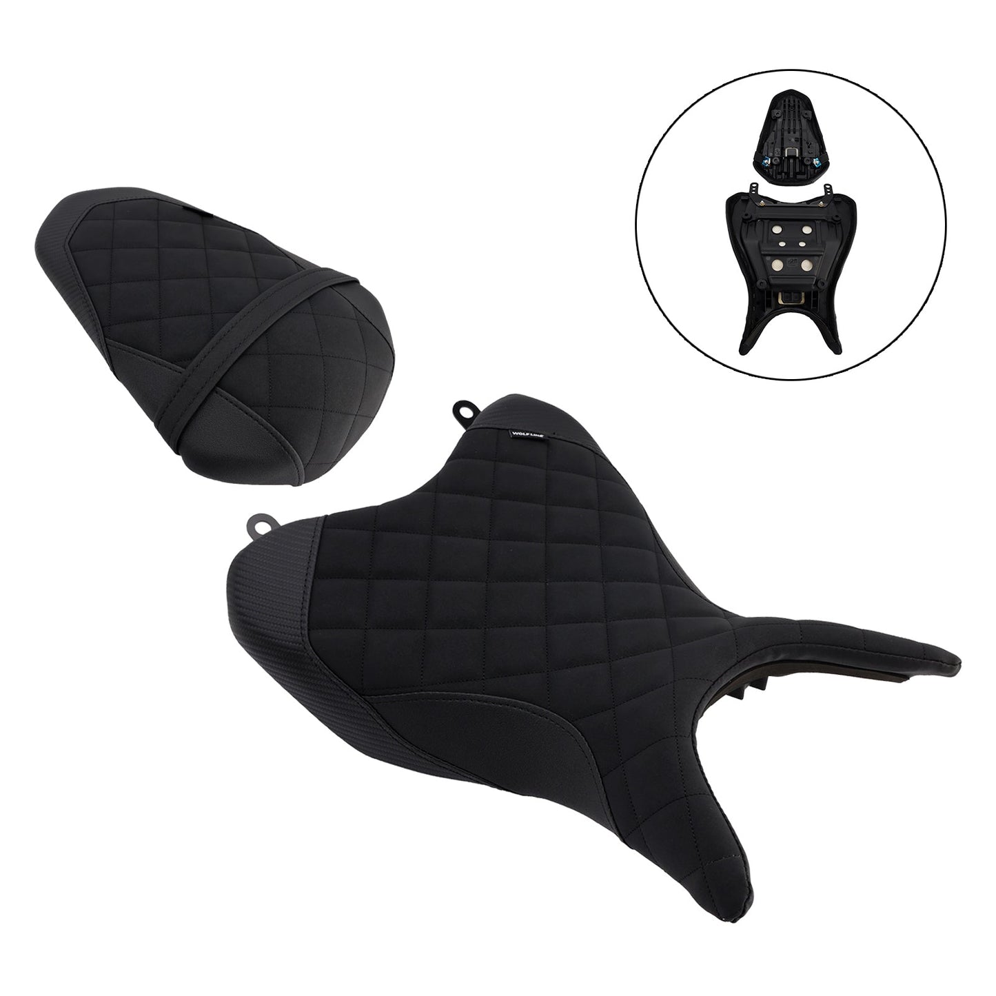 2025 - Per Yamaha Yzf-R3 2025 - Mt-03 Cuscino posteriore per sedile conducente e passeggero, nero