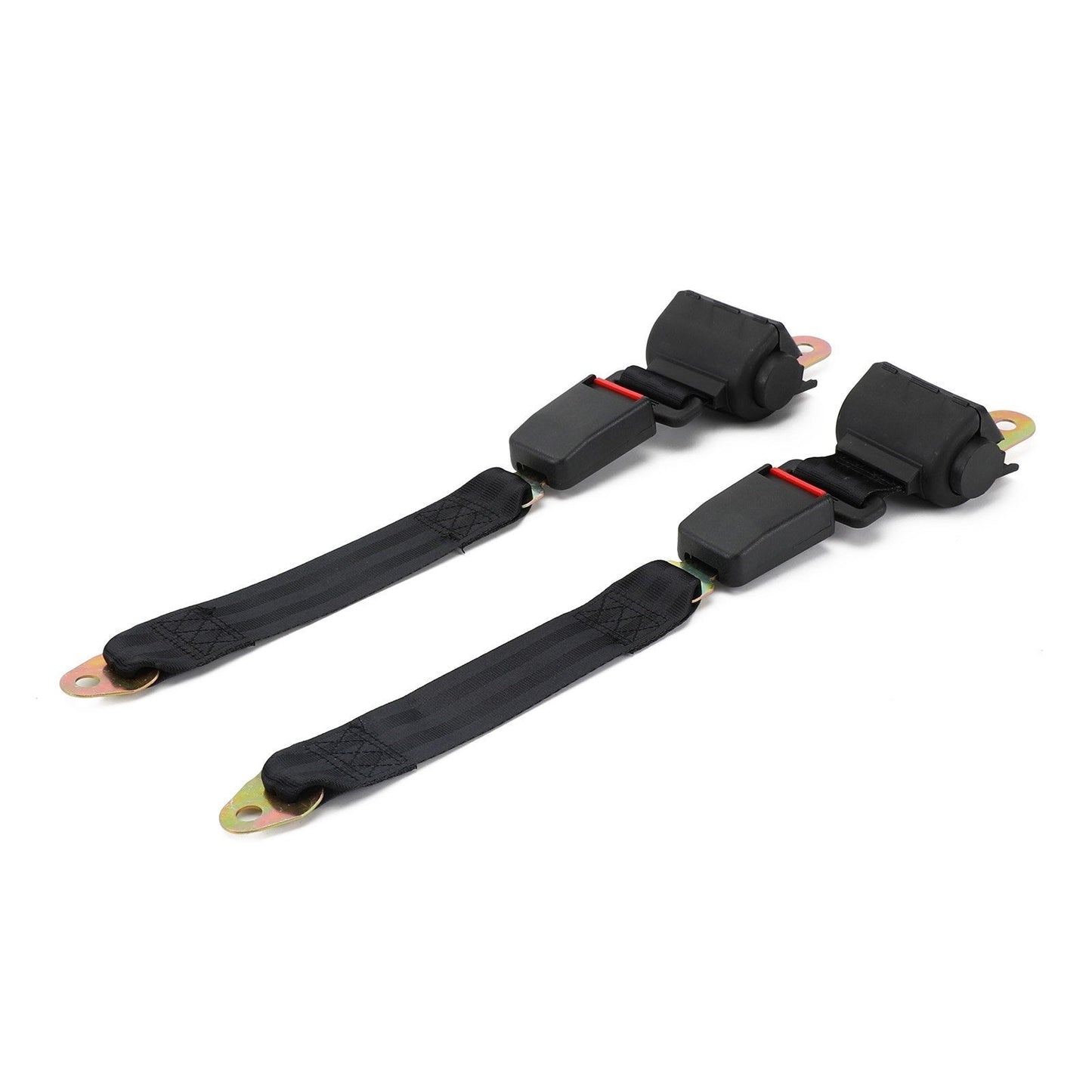 Cintura di Sicurezza Auto 2 Punti Retrattile Regolabile 120cm Colore Nero (Set da 2)