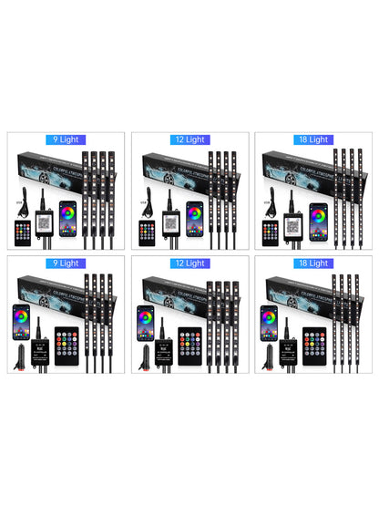 Strisce luminose a LED RGB per interni auto con controllo remoto e APP