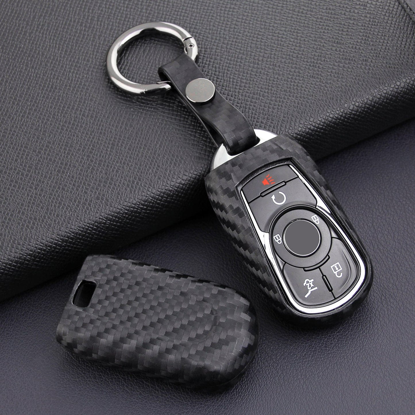 Custodia in pelle e silicone per chiave auto con fibbia per Buick