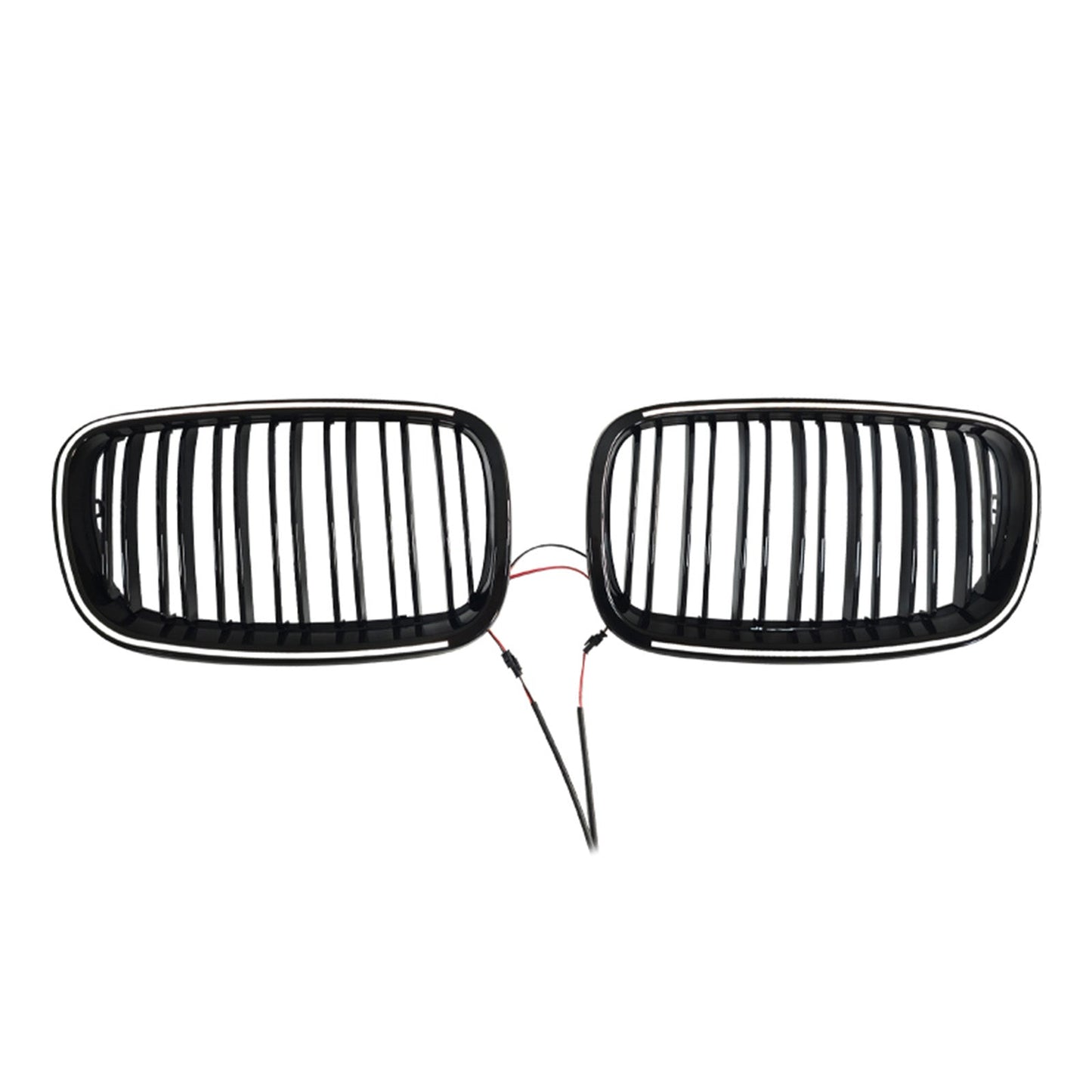 Griglia anteriore a doppio rene per paraurti BMW X5 E70, colore nero lucido, anni 2007-2013, codice 51137157687 51137157688