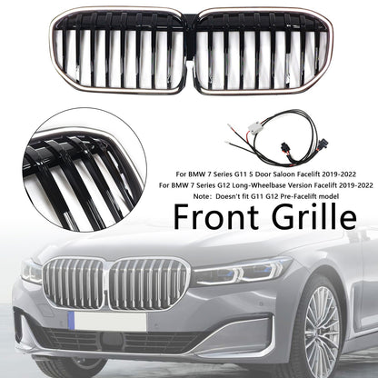 Griglia anteriore nera lucida a lamelle singole BMW Serie 7 G12 passo lungo 2019-2022