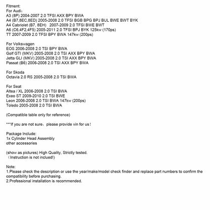 2004-2007 Audi A3 (8P) 2.0 TFSI AXX BPY BWA Gruppo testata 06D103351D