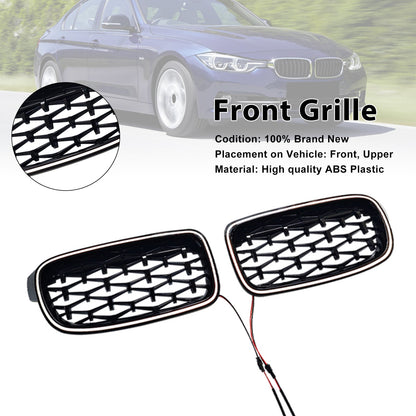 Griglia anteriore a doppio rene diamantata per BMW Serie 3 F30 F31 F35 2012-2019