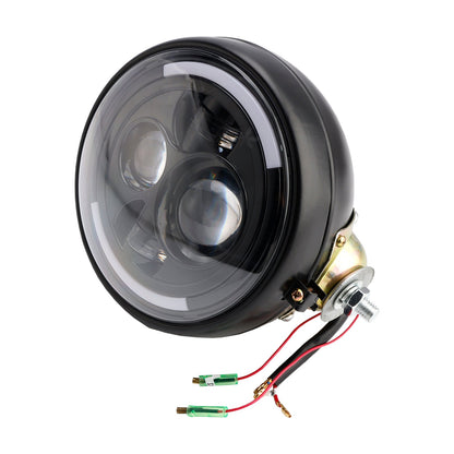 Lampada faro multifunzionale nera personalizzata n. 84 per Bobber Chopper Racer