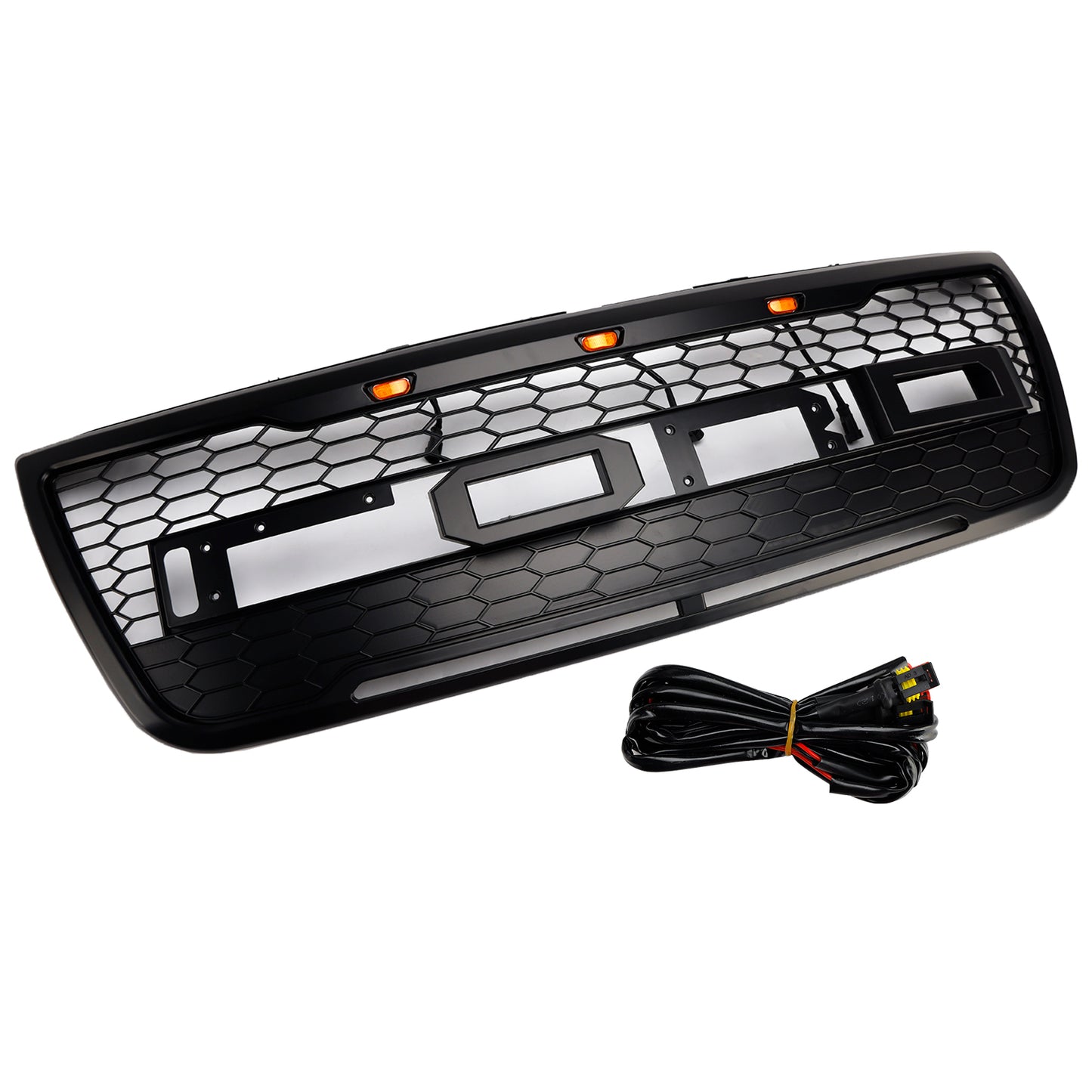 Griglia paraurti anteriore superiore grigia Ford Explorer 2012-2015 con luci