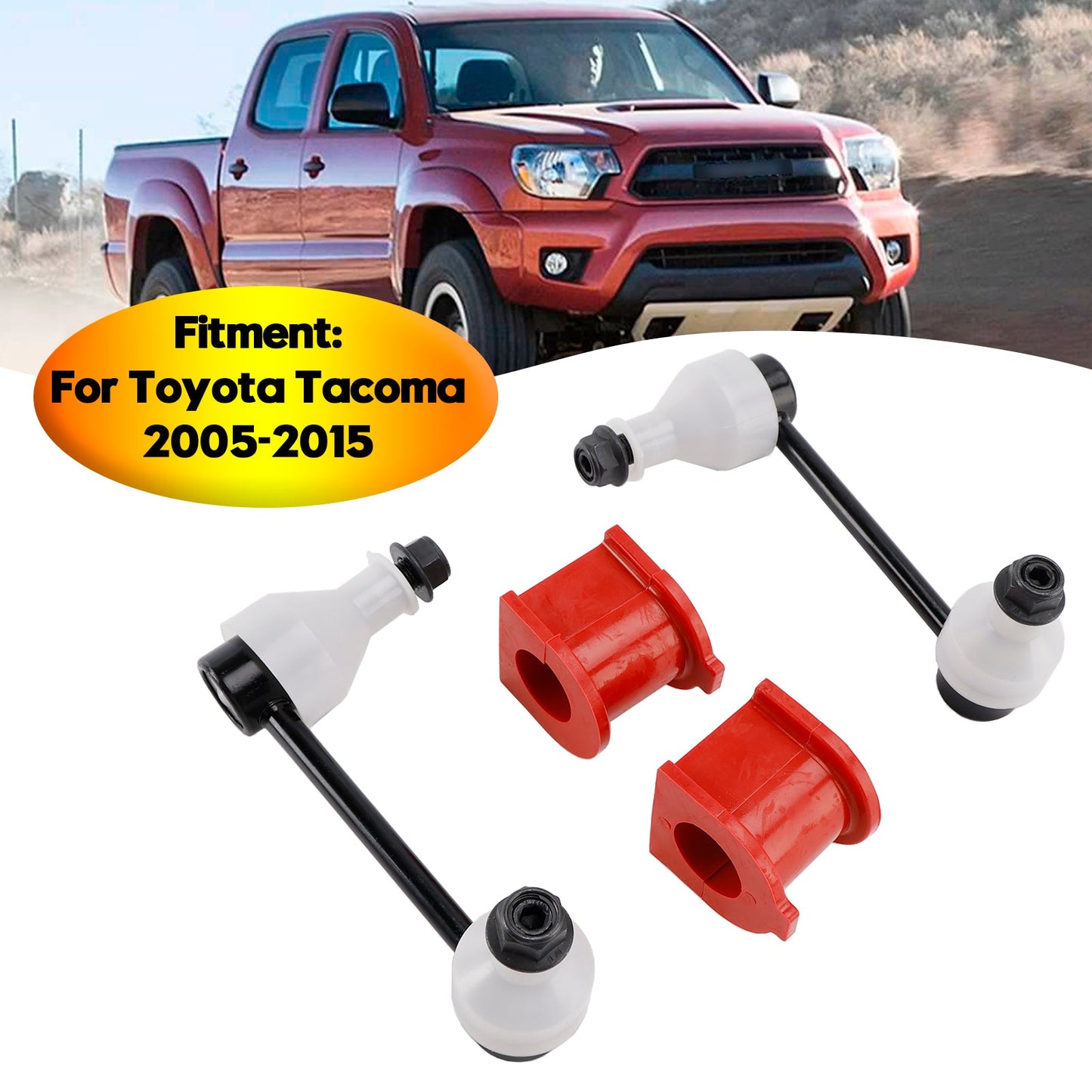Kit di 4 biellette stabilizzatrici anteriori e boccole per Toyota Tacoma 2005-2015