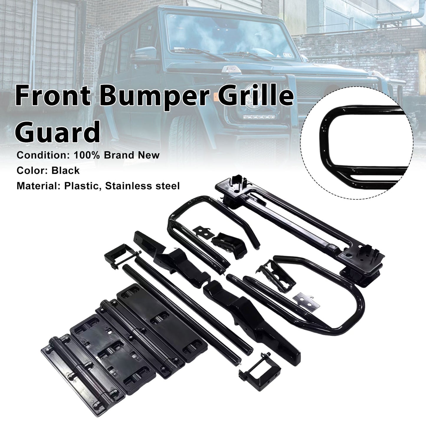 Griglia di protezione paraurti anteriore compatibile con Mercedes Benz Classe G W465 G63 B700 2025+