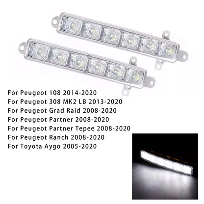 Coppia di fendinebbia diurni a LED per Citroen C3 Berlingo Peugeot 9802795580