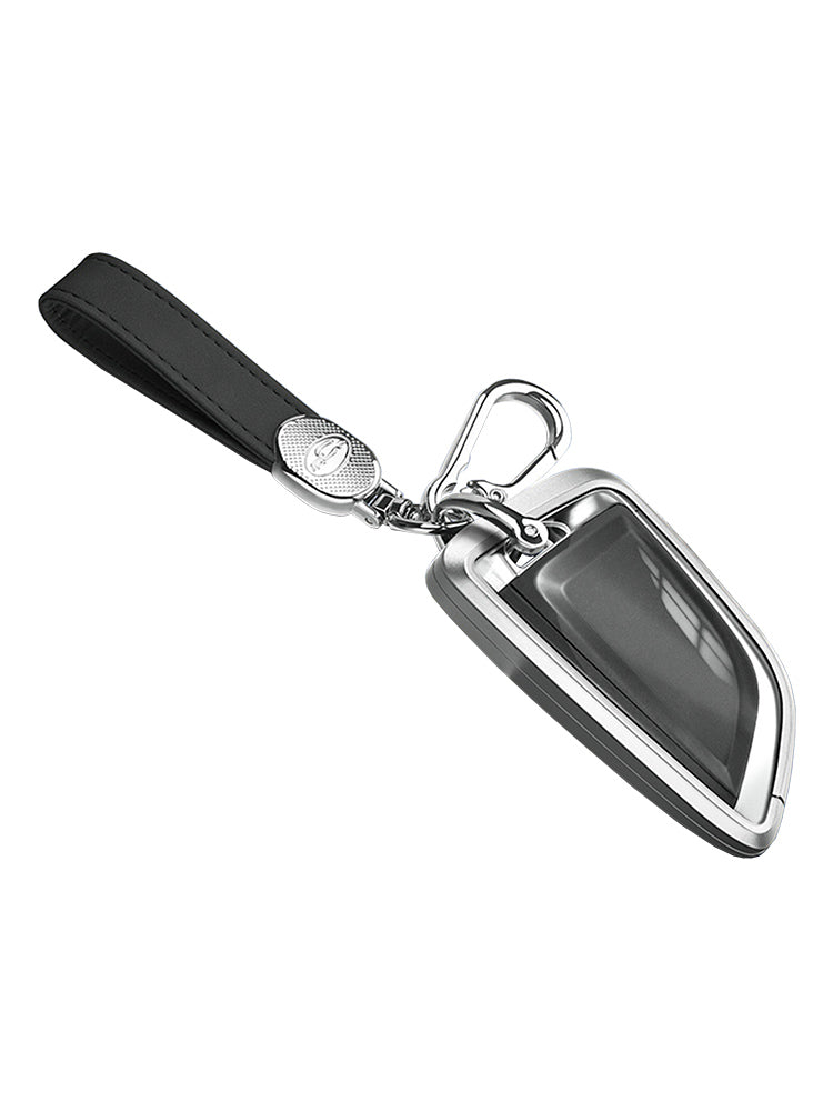 Custodia per chiave auto in TPU argentato in lega di alluminio con fibbia per BMW X3 X1 X5