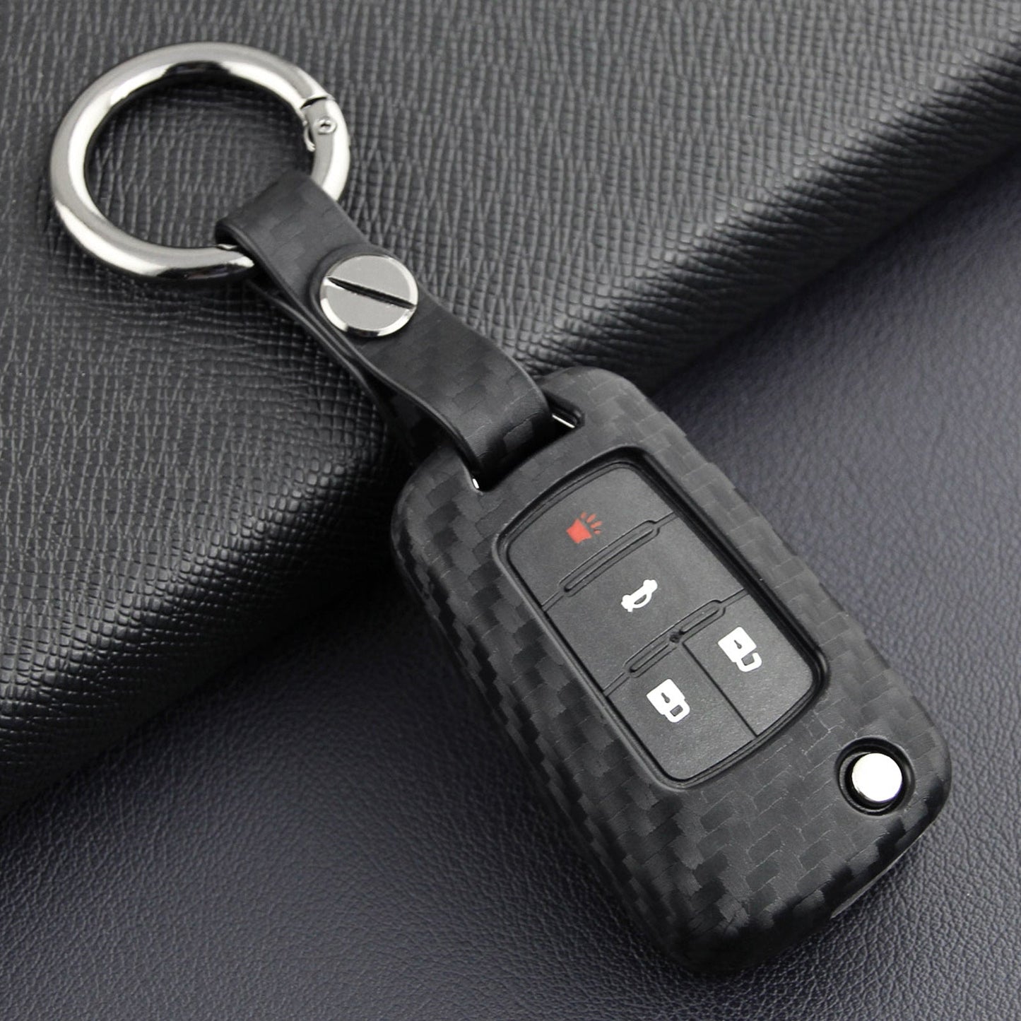 Custodia in similpelle e silicone per chiave auto con fibbia per Chevrolet