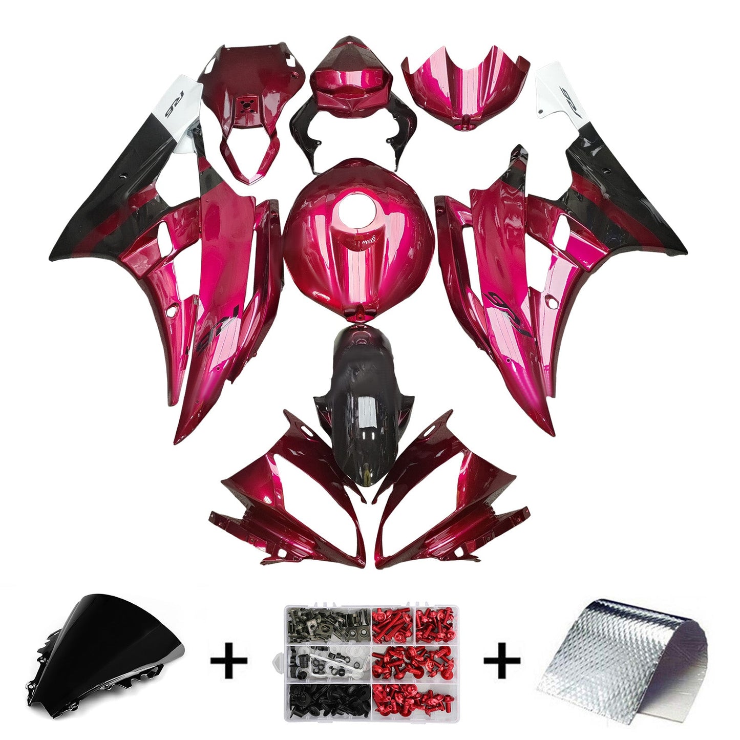 Kit carenatura iniezione plastica ABS per Yamaha YZFR6 YZF-R6 2006-2007