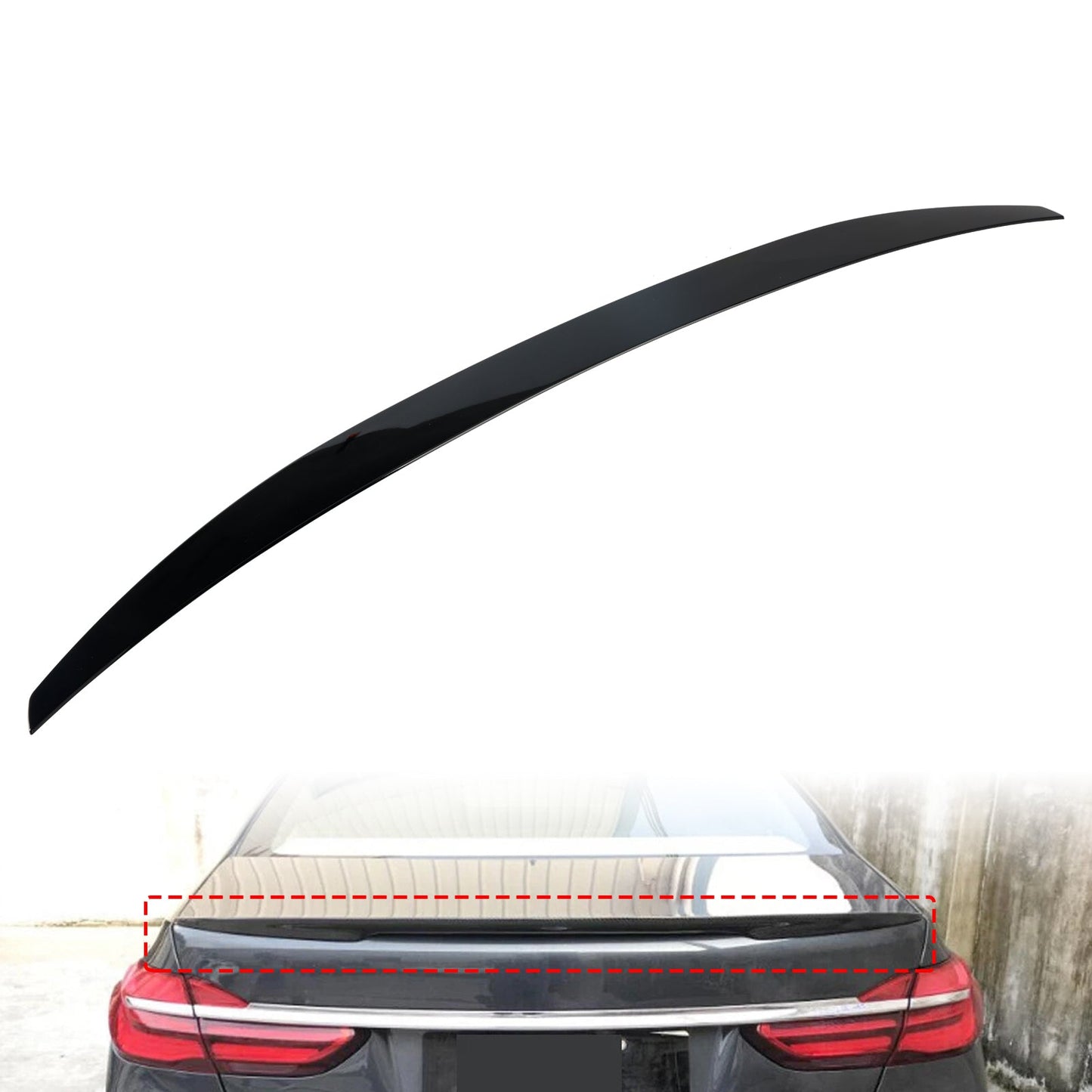 Spoiler posteriore nero lucido per BMW Serie 7 G11 G12 750i 740i 2015-2022