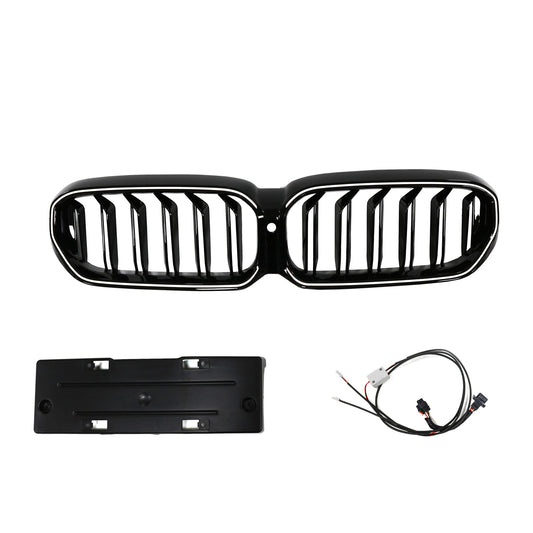 Griglia anteriore a doppio rene BMW Serie 5 G30 G38 2021-2024, nero lucido
