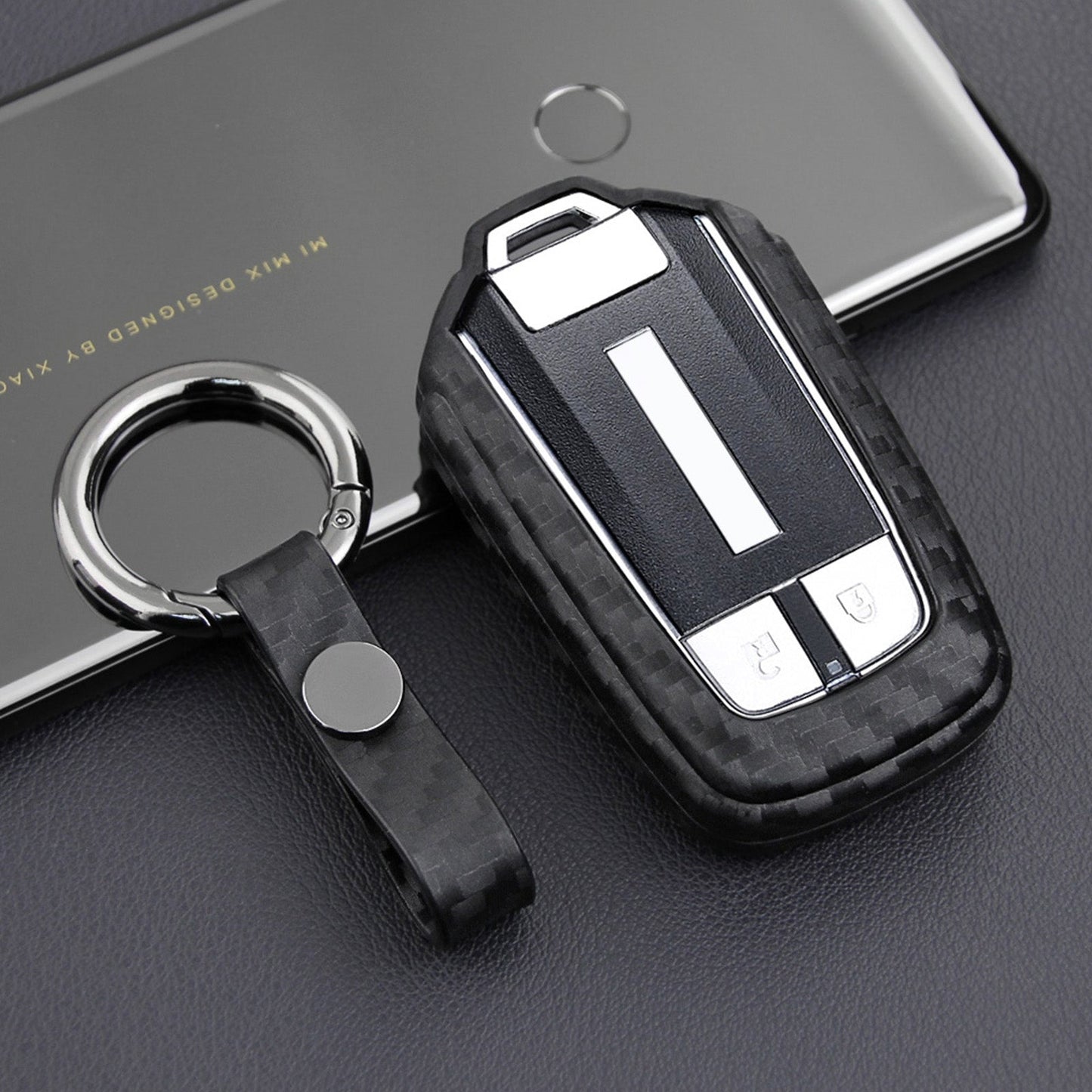 Custodia in pelle e silicone per chiave auto con fibbia per Isuzu