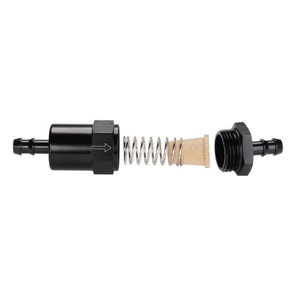 Adattatore per filtro per sistemi di alimentazione EFI in linea nero, attacco da 3/8"" con elemento filtrante da 30 micron