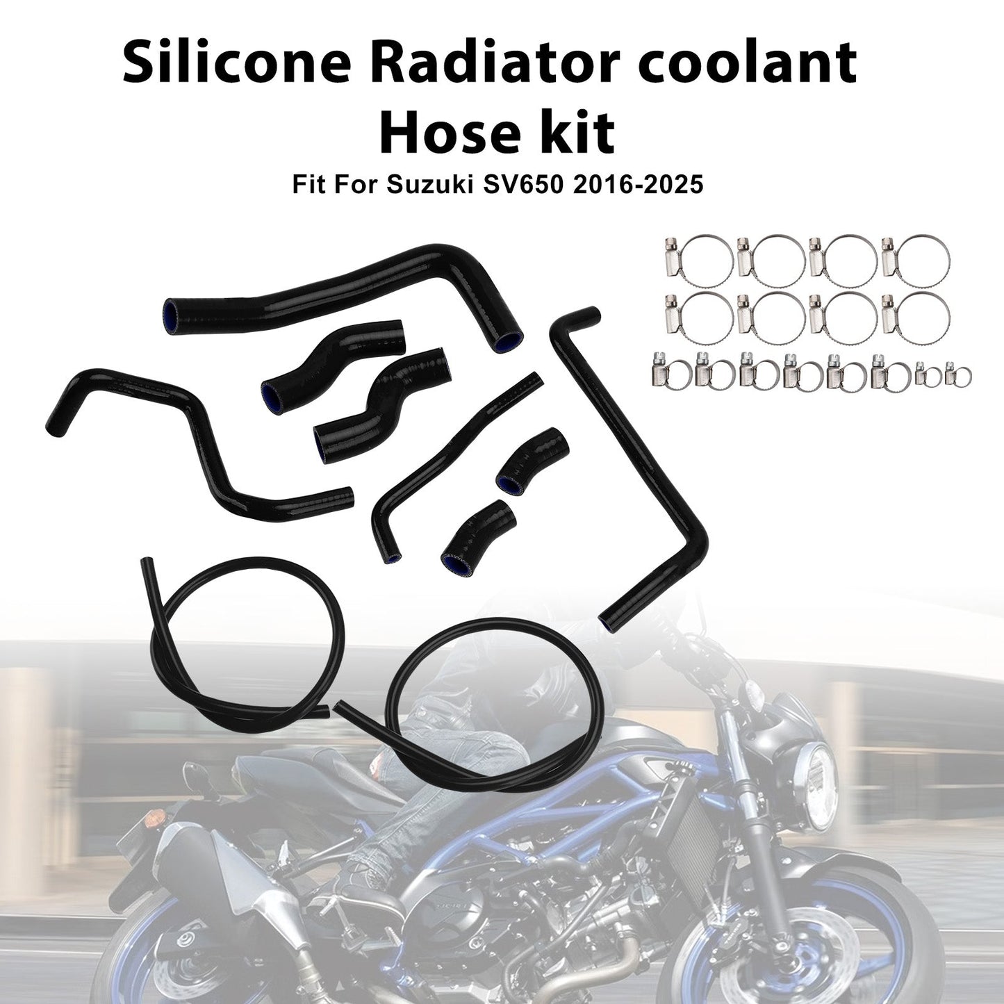 Tubo flessibile del liquido di raffreddamento del radiatore in silicone Suzuki SV 650 SV650 2016-2025