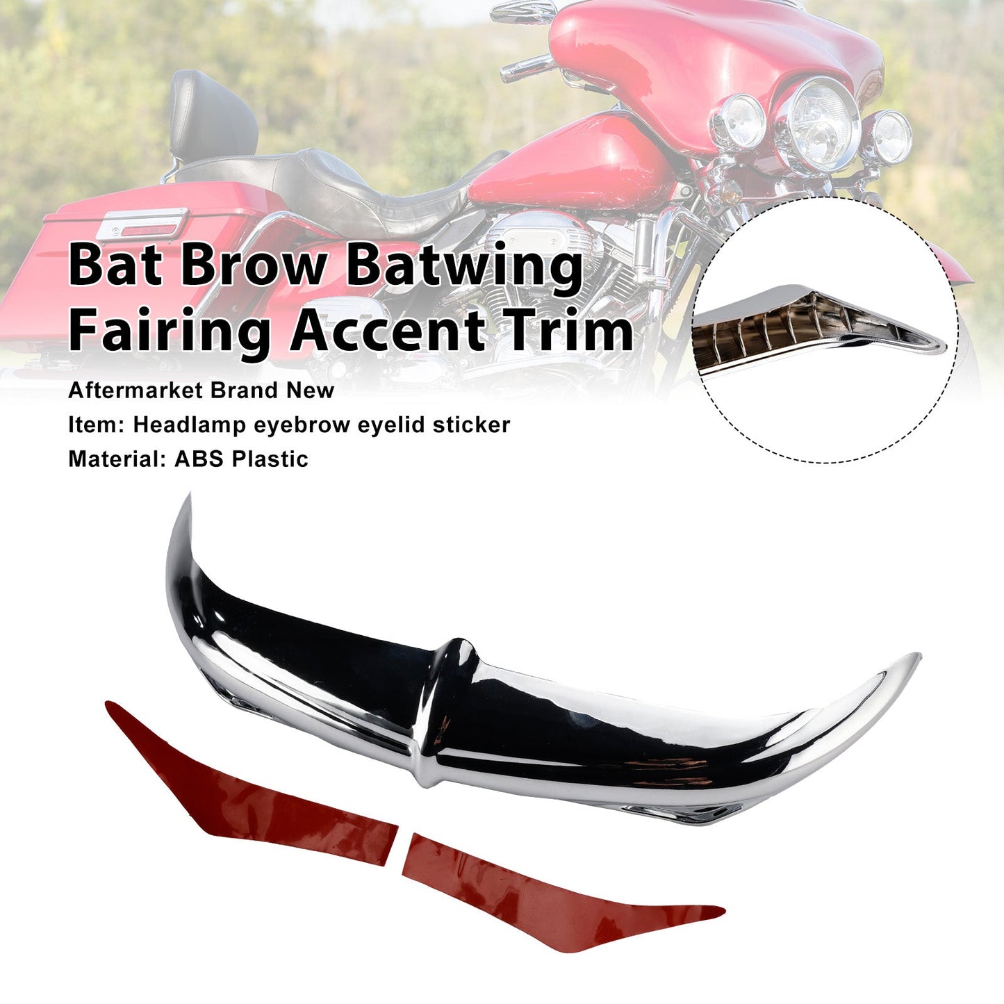 Decorazione decorativa Bat Brow Batwing per Electra Street Glide Trikes 96-13