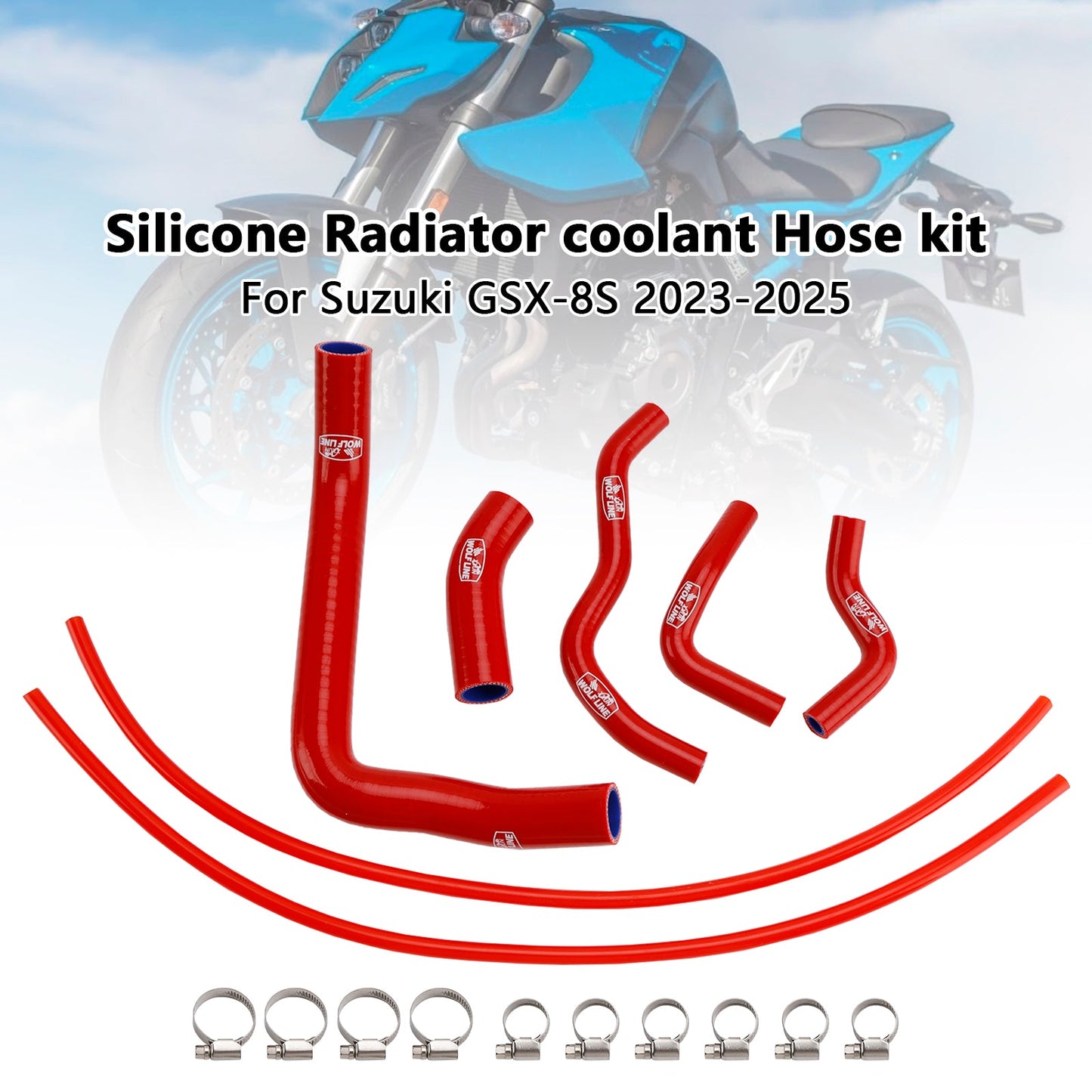 Tubo flessibile del liquido di raffreddamento del radiatore in silicone Suzuki GSX-8S 2023-2025